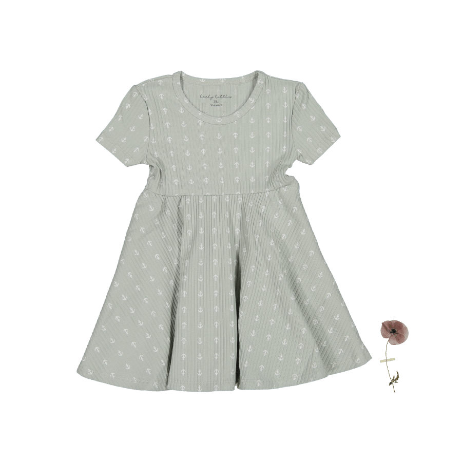 The Printed Short Sleeve Dress - Anchor