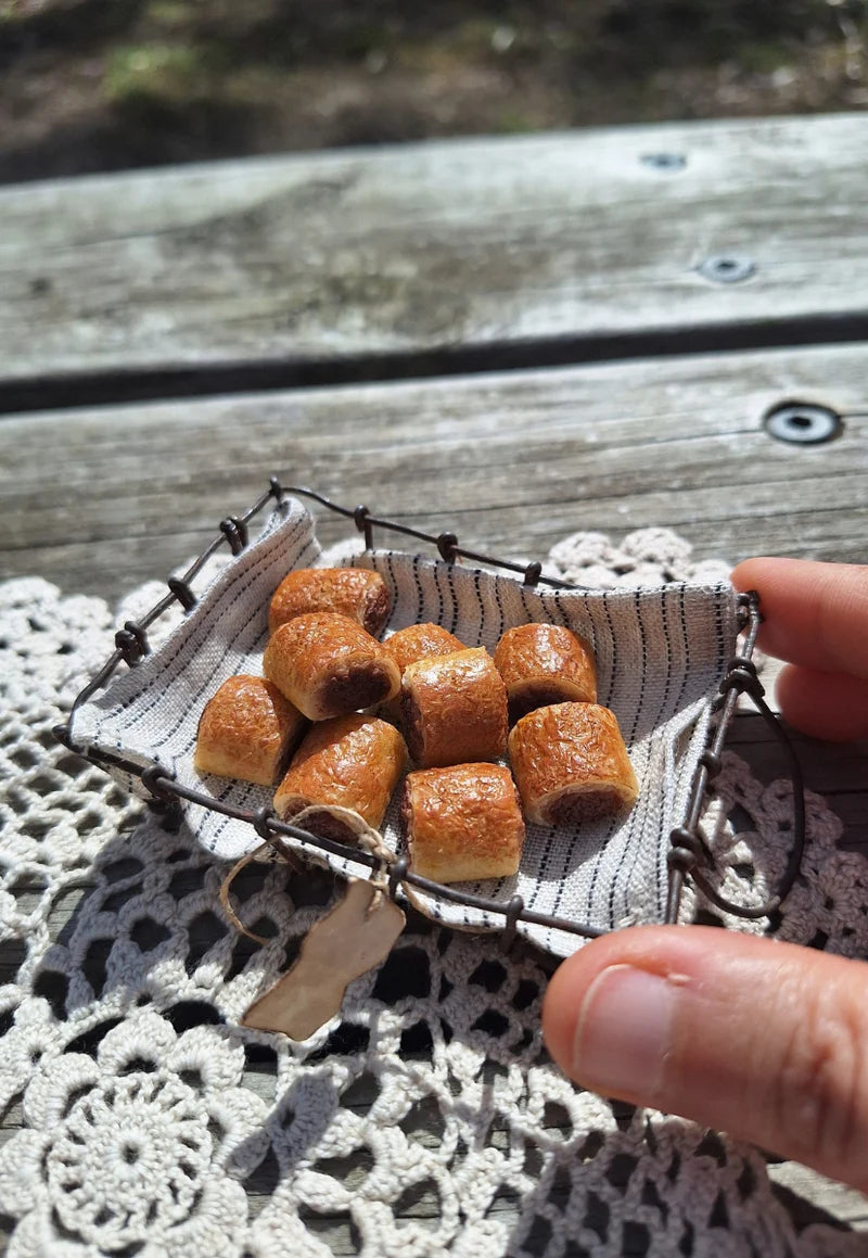Sausage Rolls on a Wooden Board | Three Pieces