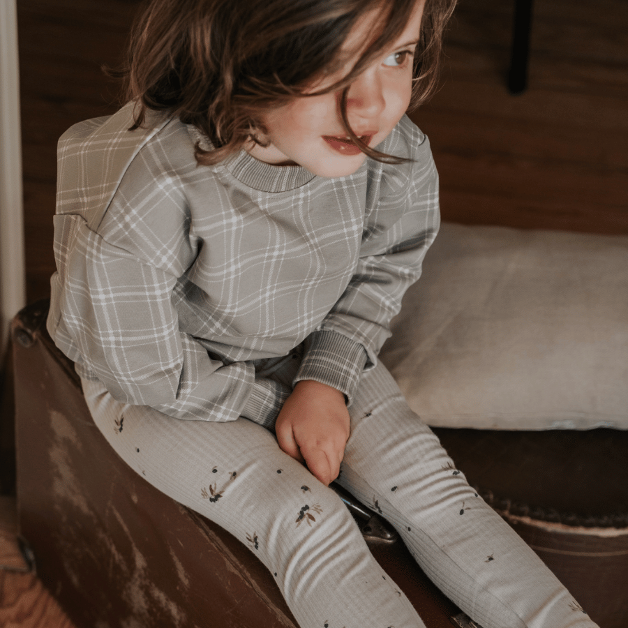 The Printed Sweatshirt - Taupe Check