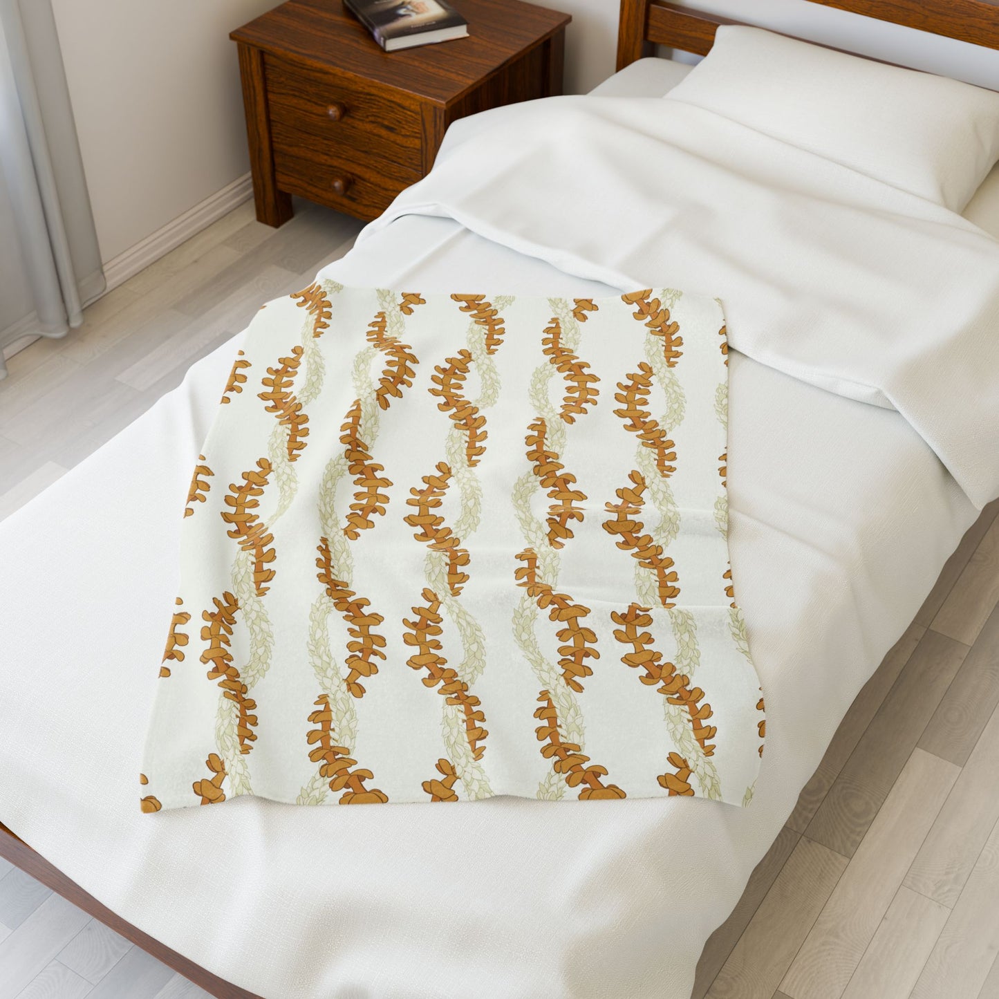 Cozy Velveteen Plush Blanket - Pikake Puakenikeni