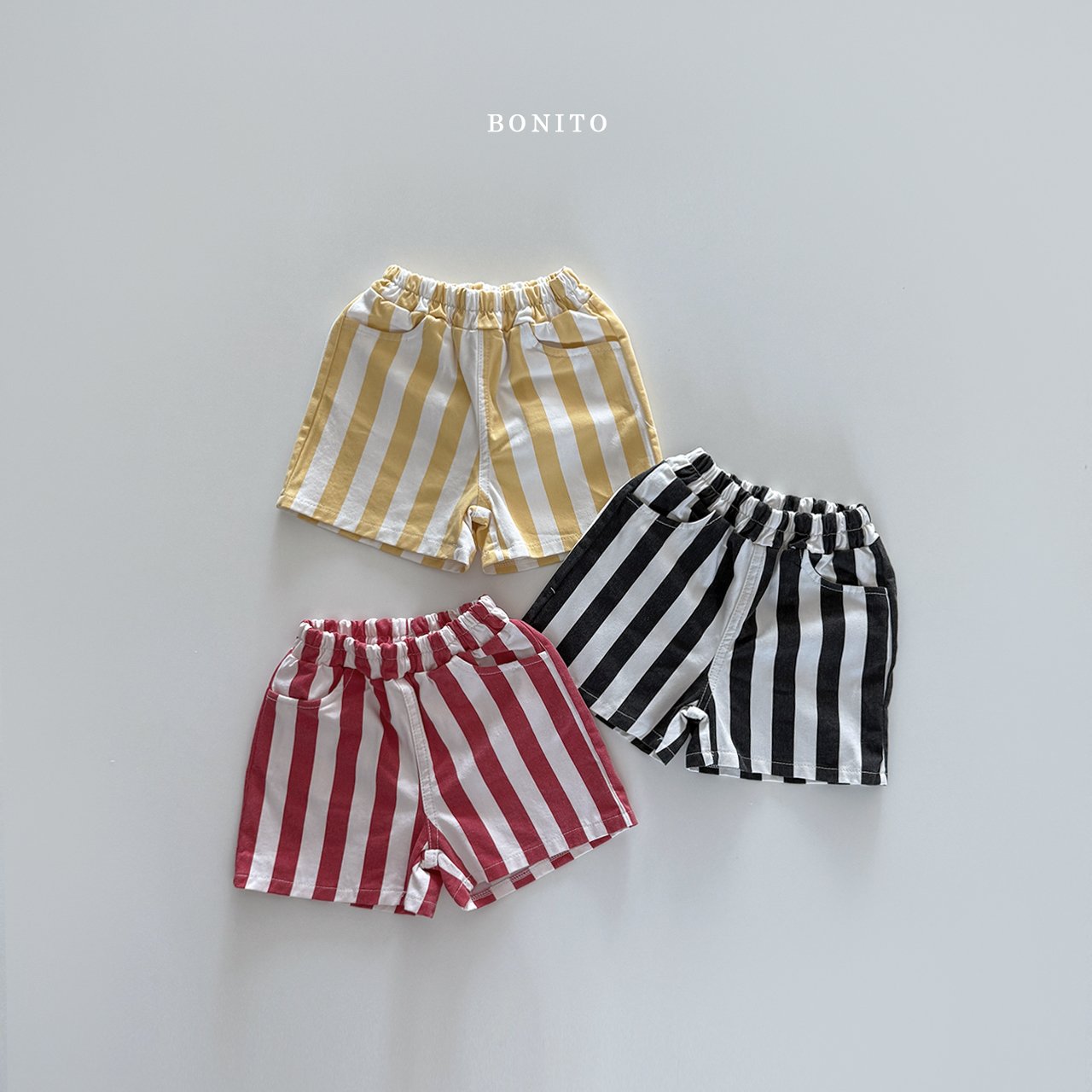 Denim Striped Shorts