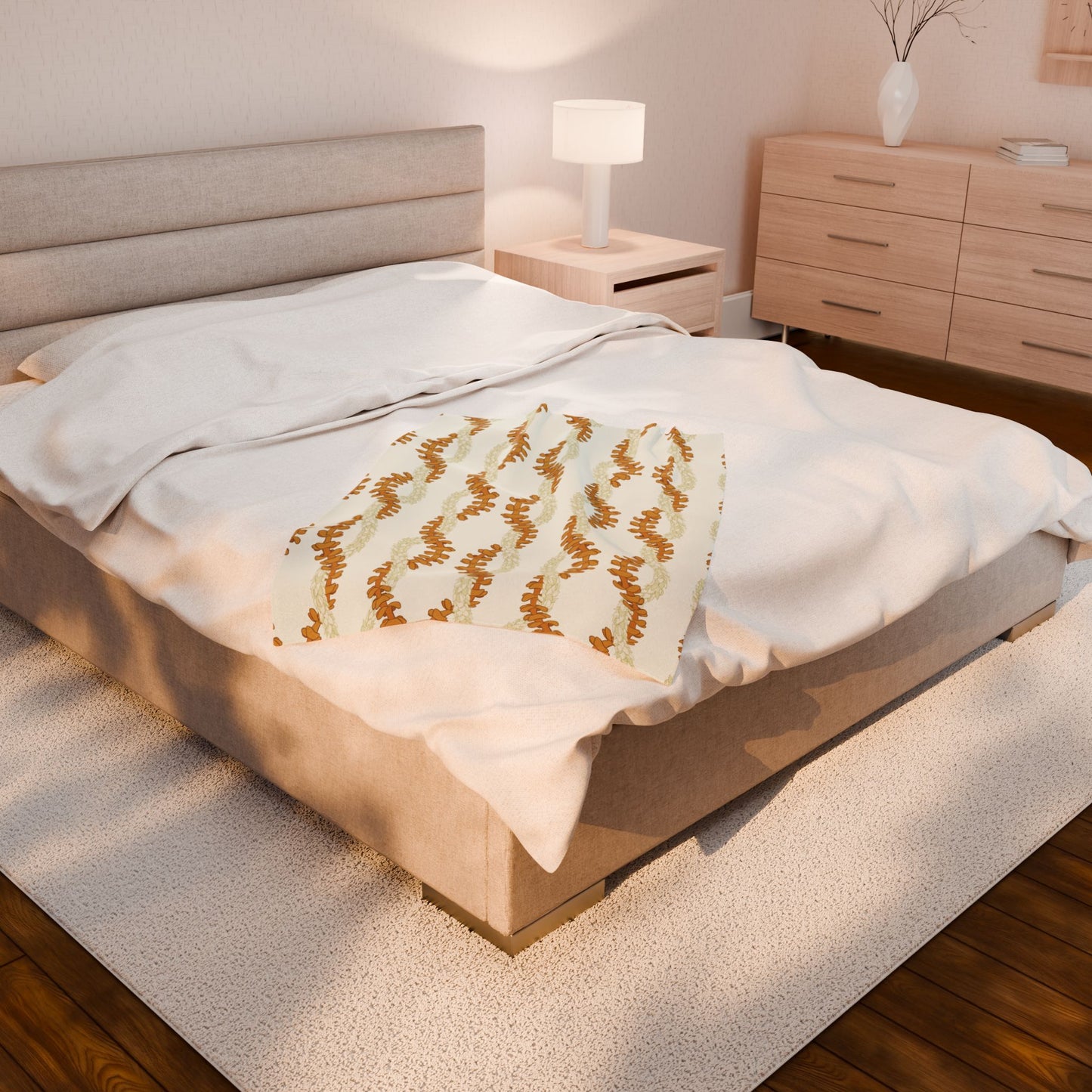 Cozy Velveteen Plush Blanket - Pikake Puakenikeni