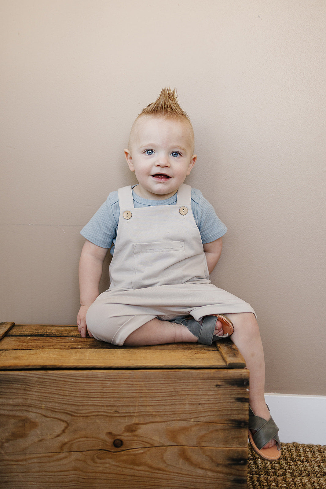 Dusty Blue Cotton Ribbed Bodysuit