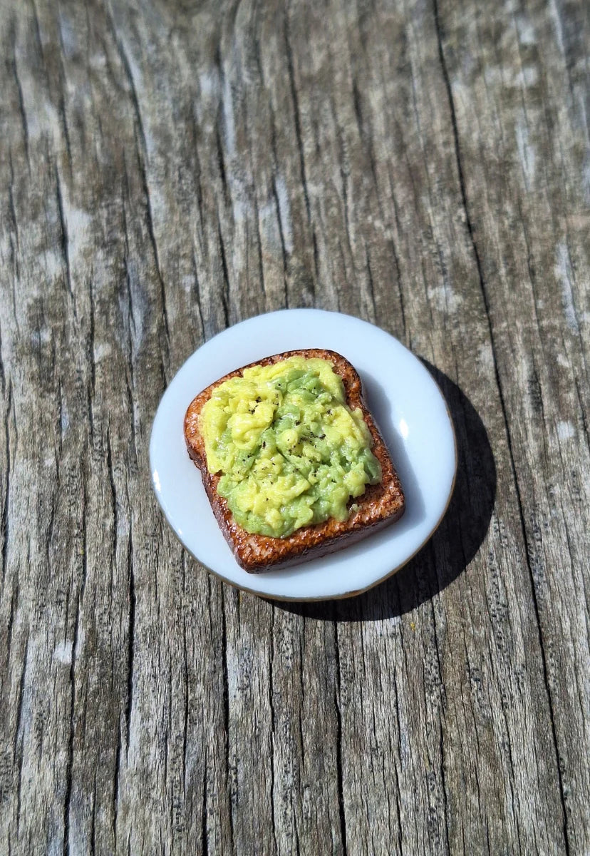 Miniature Avo Toast with Ceramic Plate
