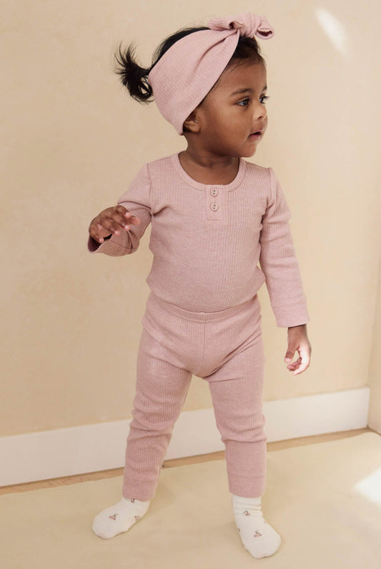 Organic Cotton Modal Everyday Legging - Peony Marle in 5Y