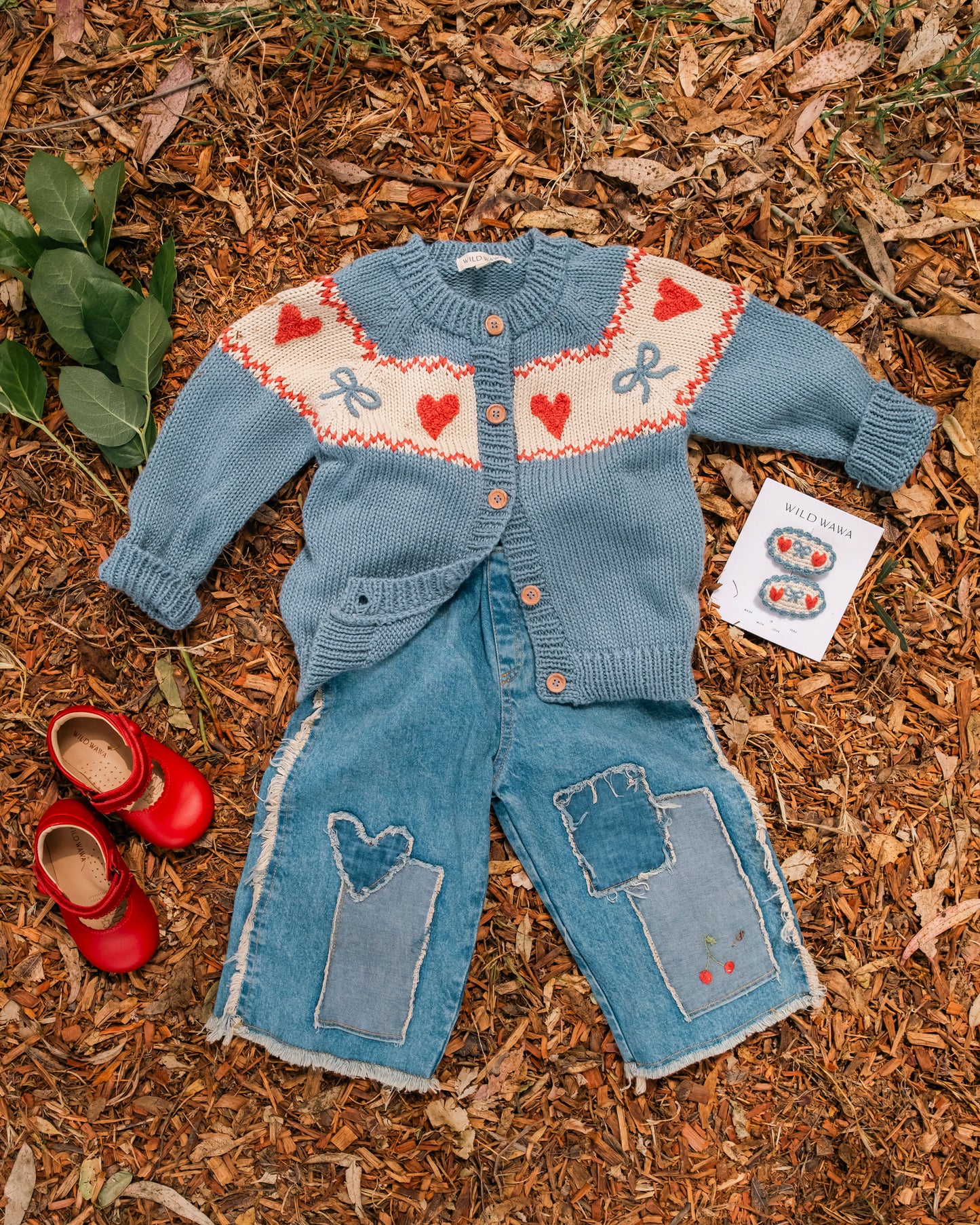 Patchwork Heart Pants | Denim