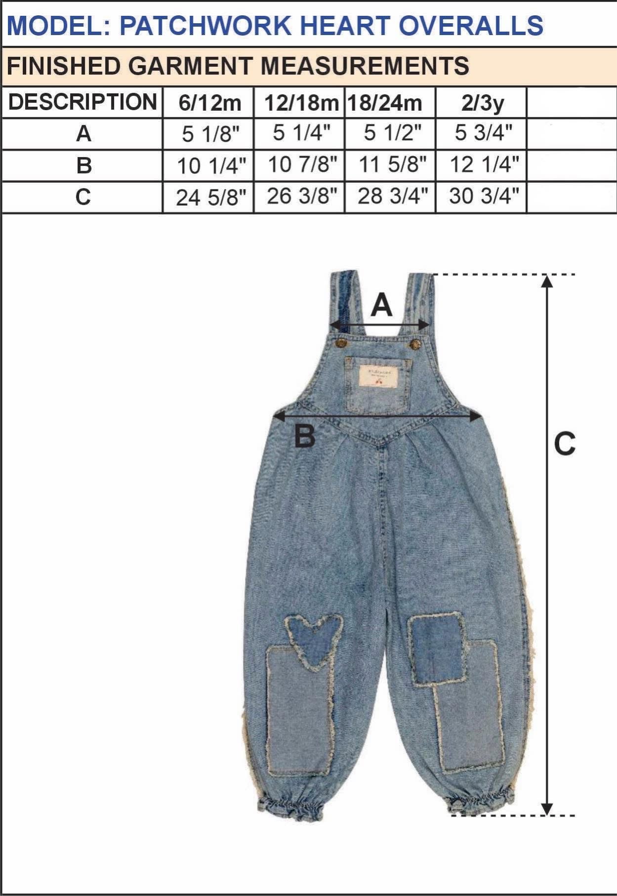 Patchwork Heart Overalls | Denim