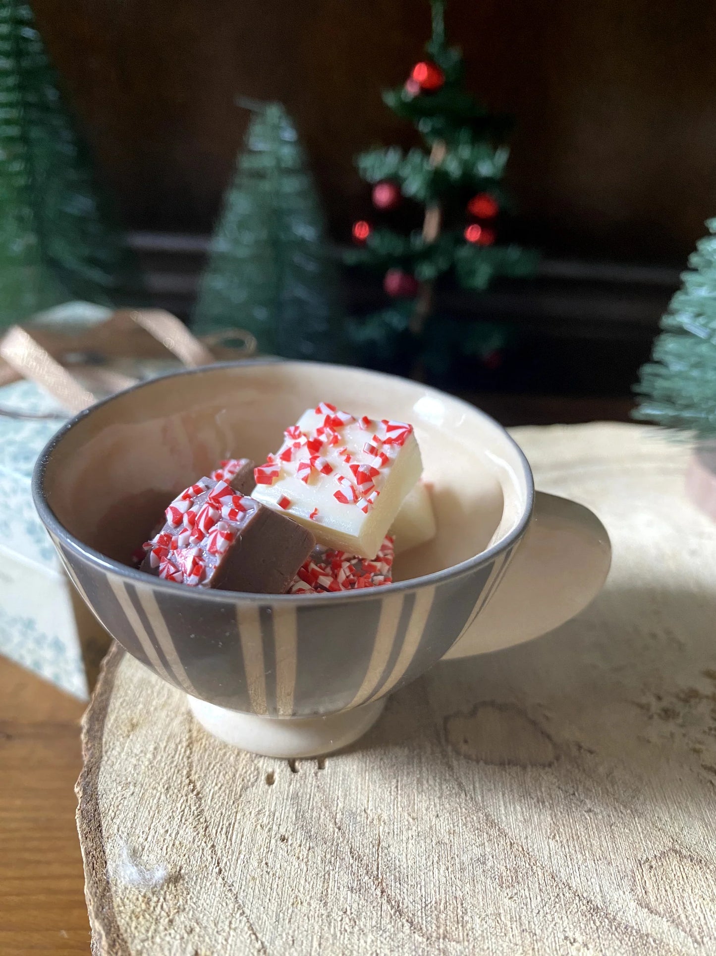 Miniature Peppermint Fudge | Three Pieces
