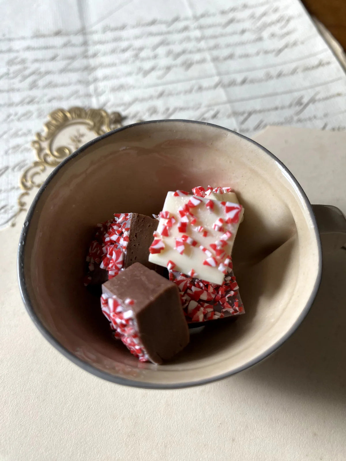 Miniature Peppermint Fudge | Three Pieces
