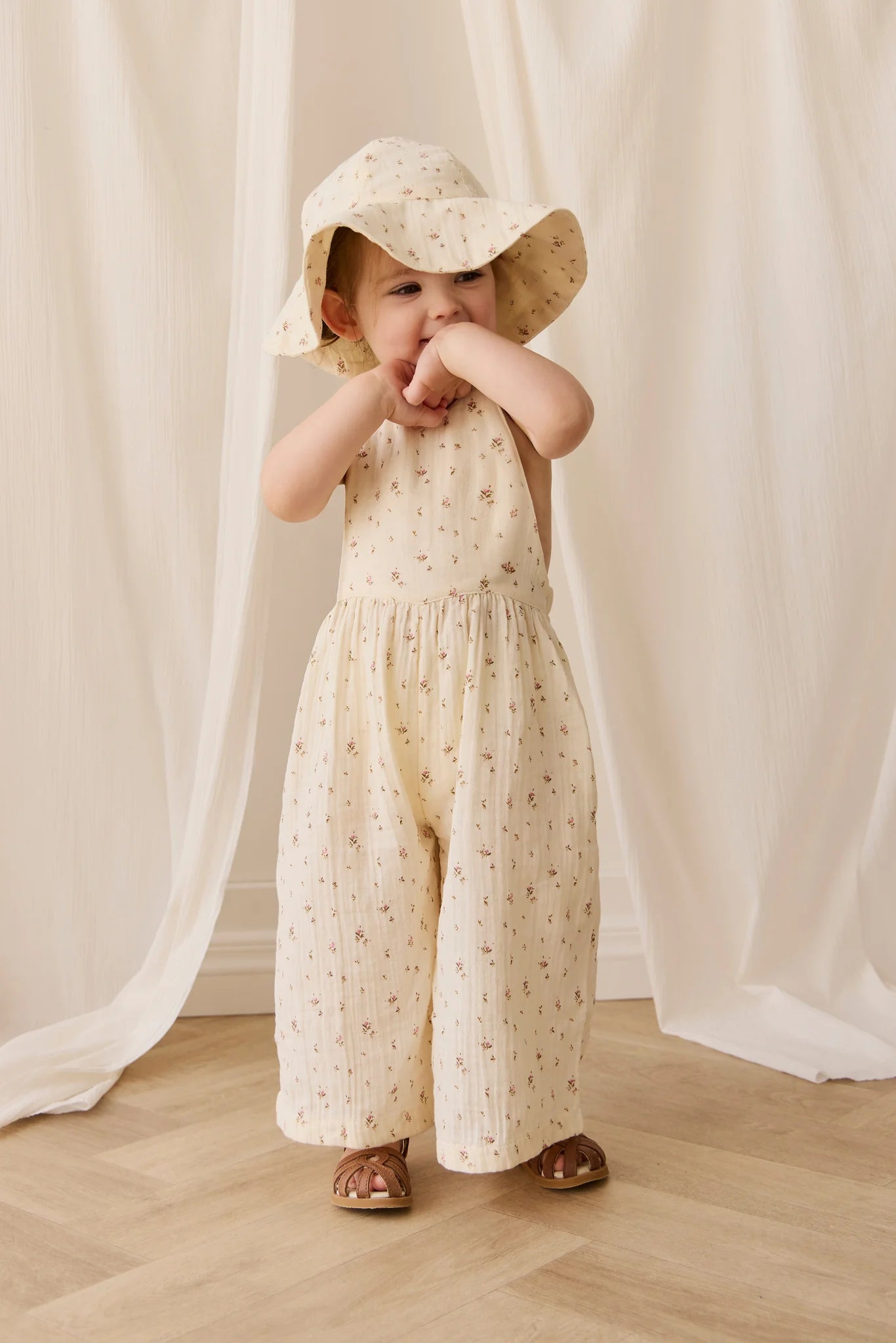 Organic Cotton Muslin Lana Jumpsuit - Dina Antique