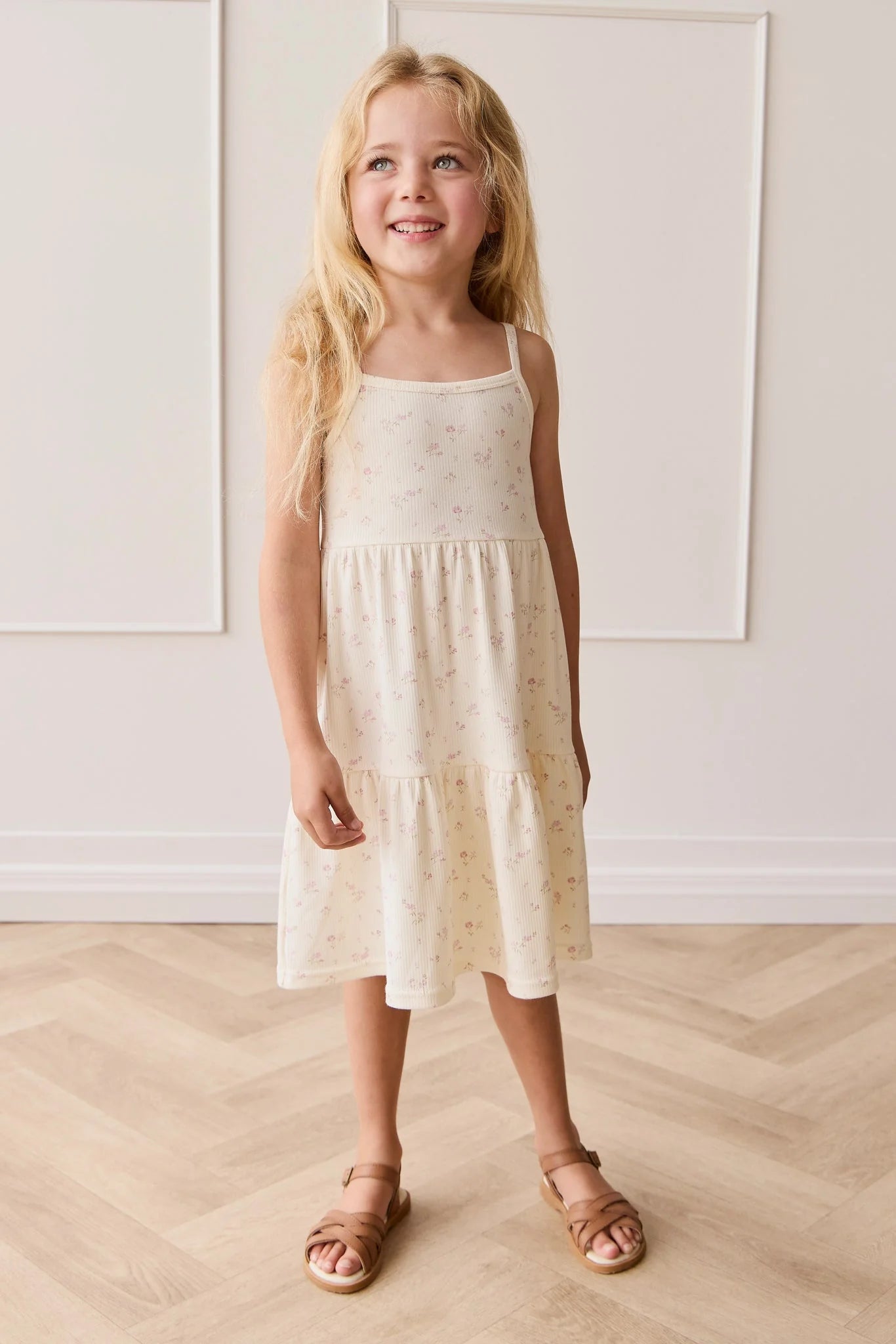Organic Cotton Fine Rib Matilda Dress - Caroline Egret