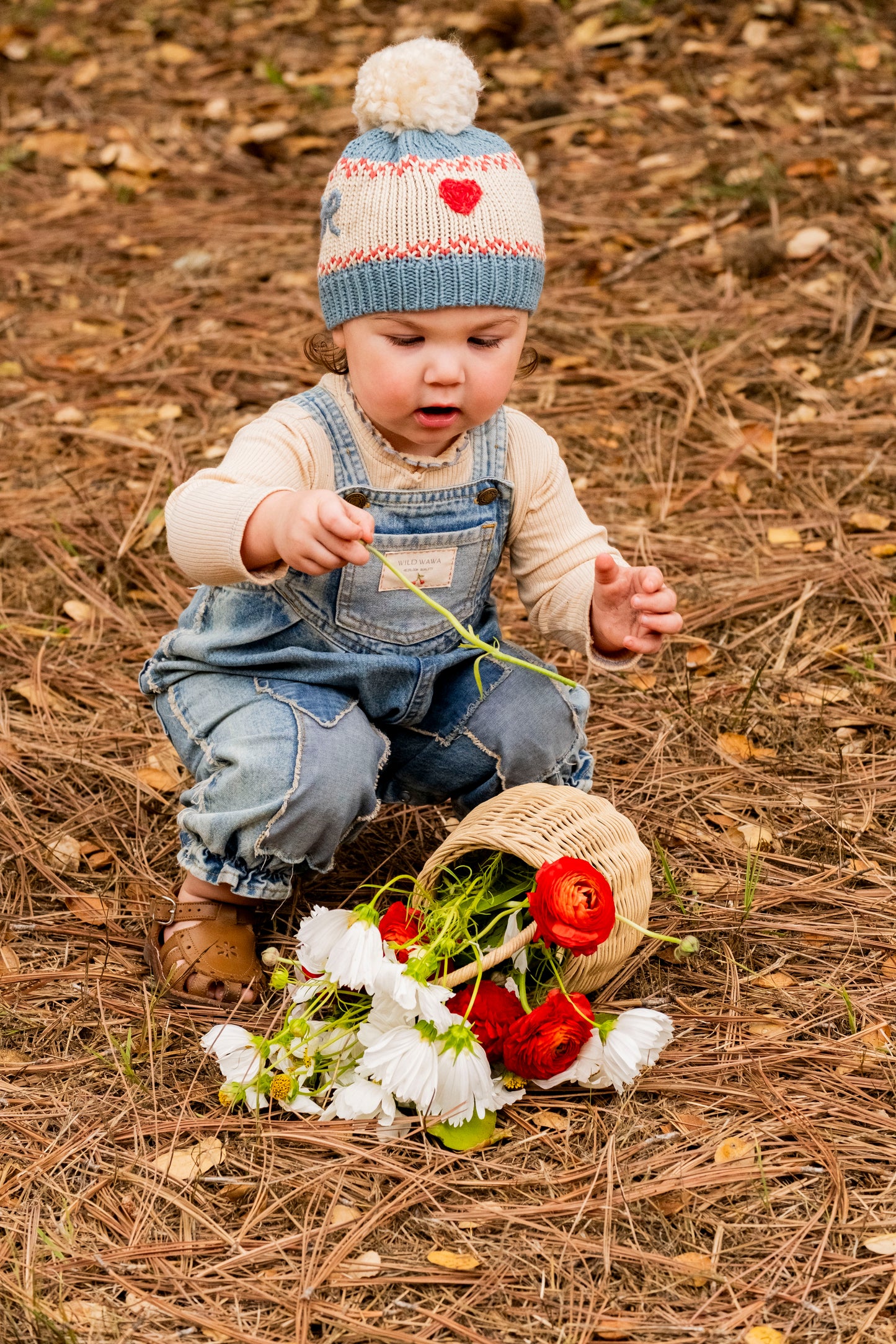 Patchwork Heart Overalls | Denim