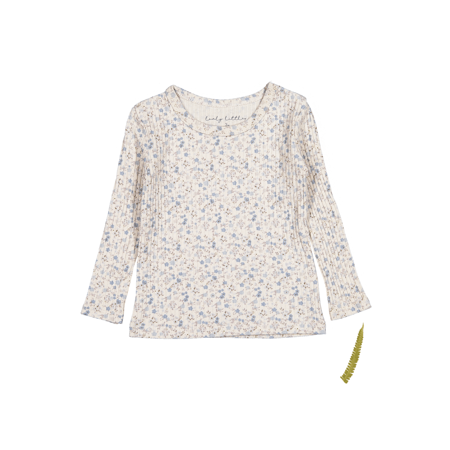 The Printed Long Sleeve Tee - Dusty Blue Floral