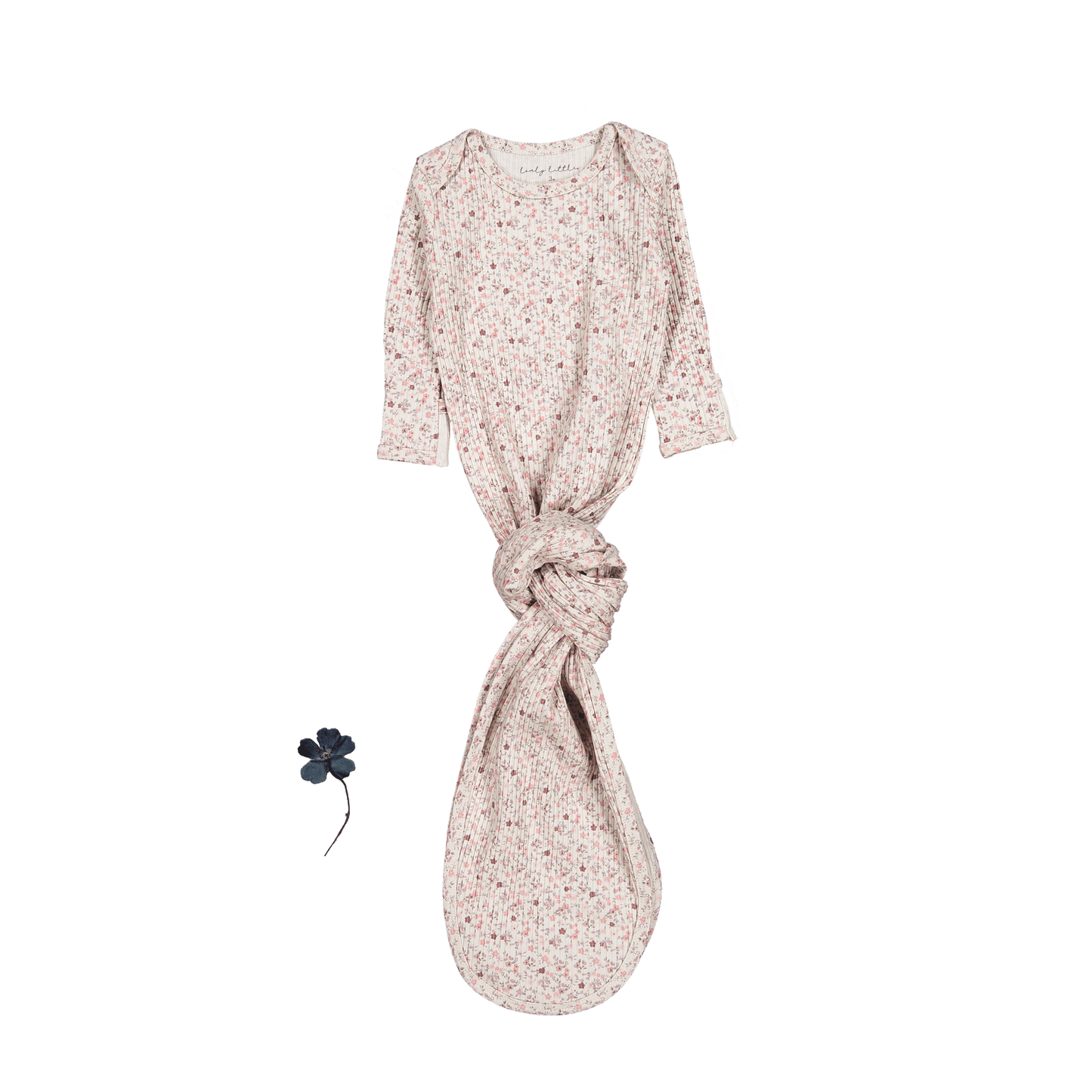 The Printed Baby Gown - Dusty Mauve Floral