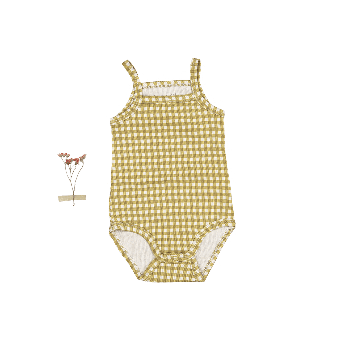 The Printed Tank Onesie - Golden Gingham