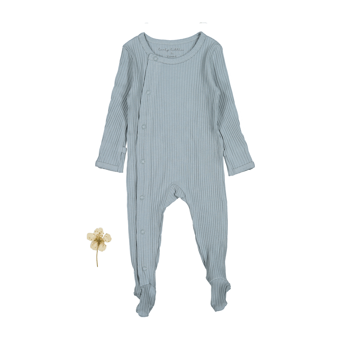 The Snap Romper - Ocean Ribbed