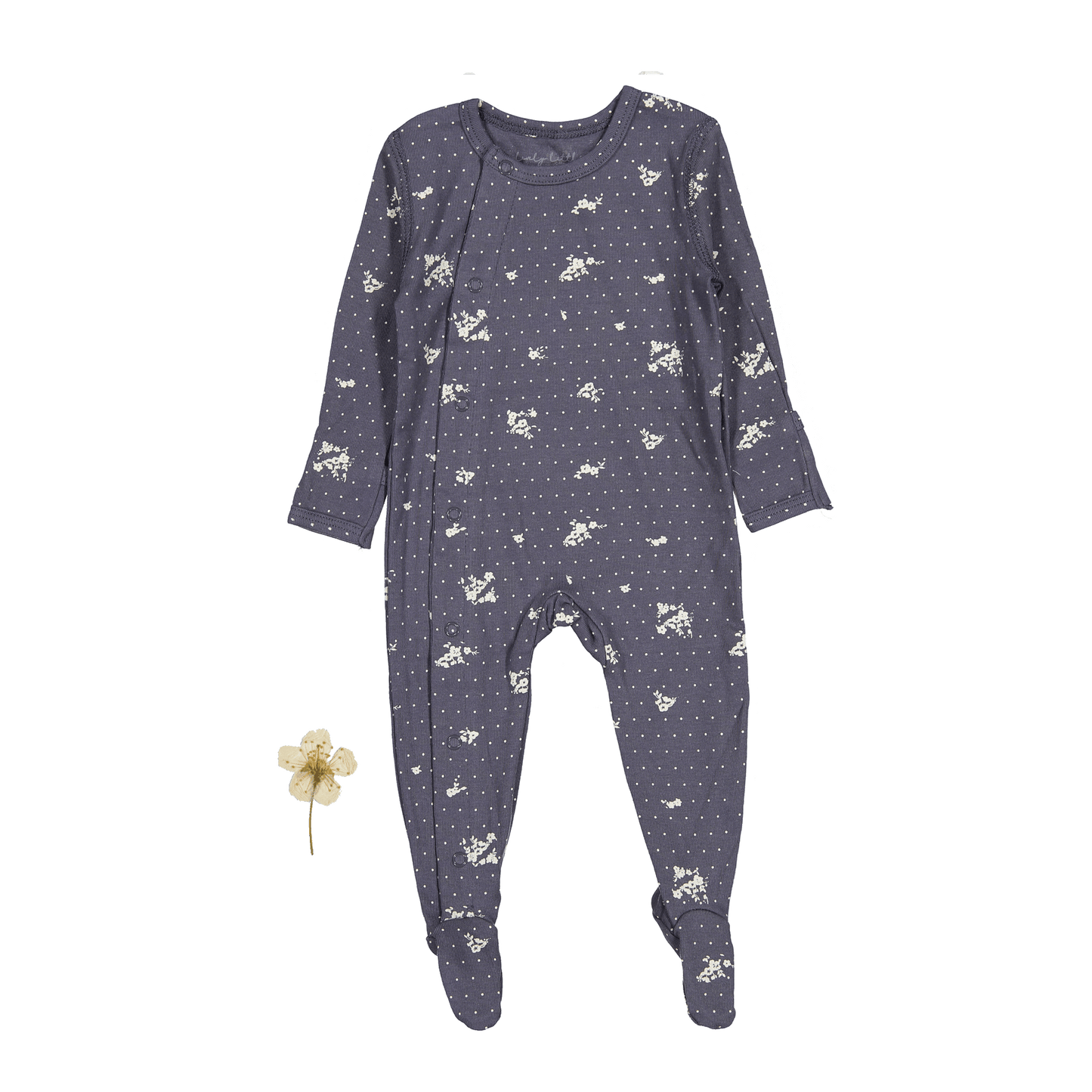 The Printed Snap Romper - Steel Floral