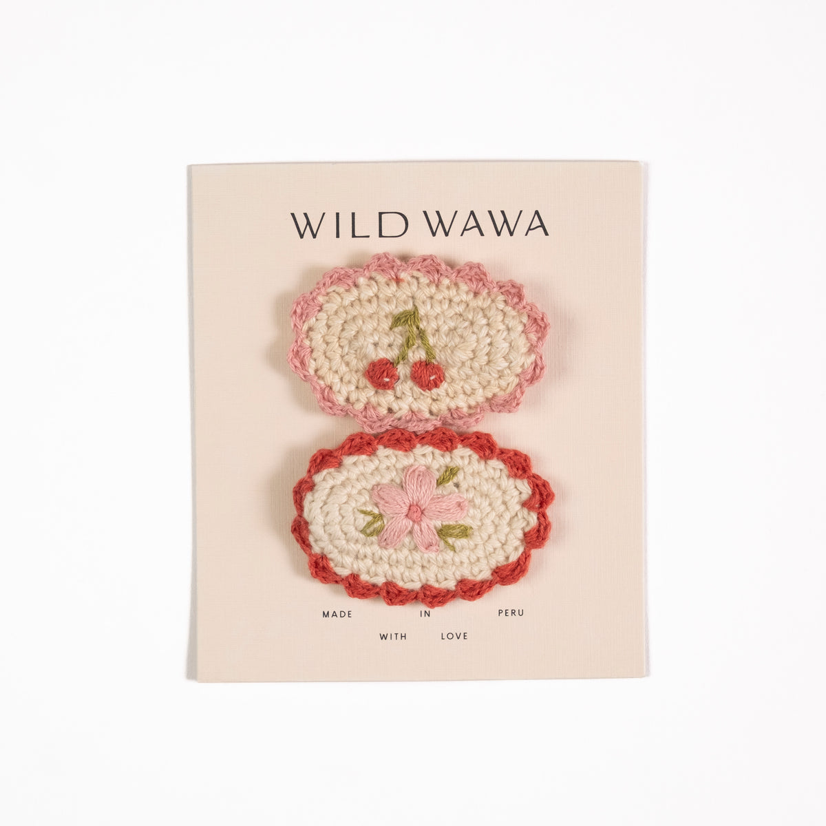 Crochet Clip Set | Cherry Bloom