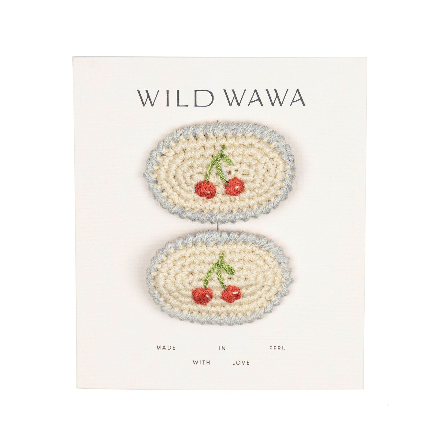 Crochet Clip Set | Blue Cherries