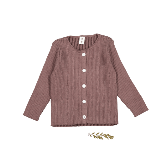 The Ribbed Cardigan - Rosewood