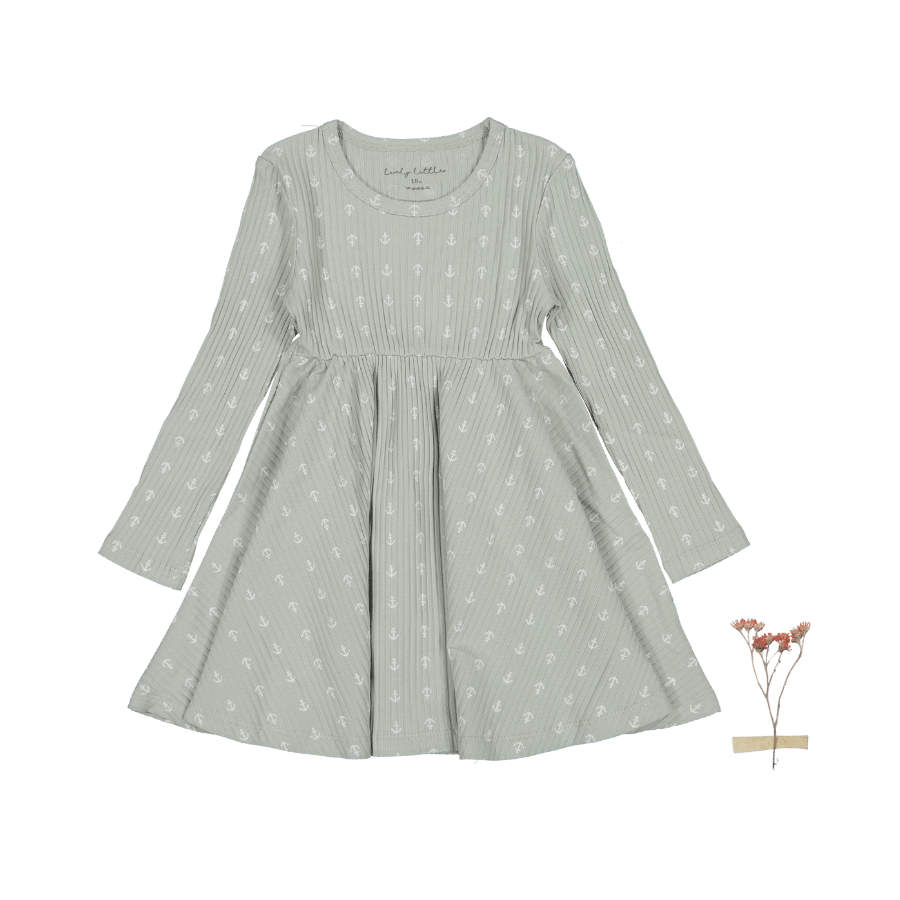 The Printed Long Sleeve Dress - Anchor