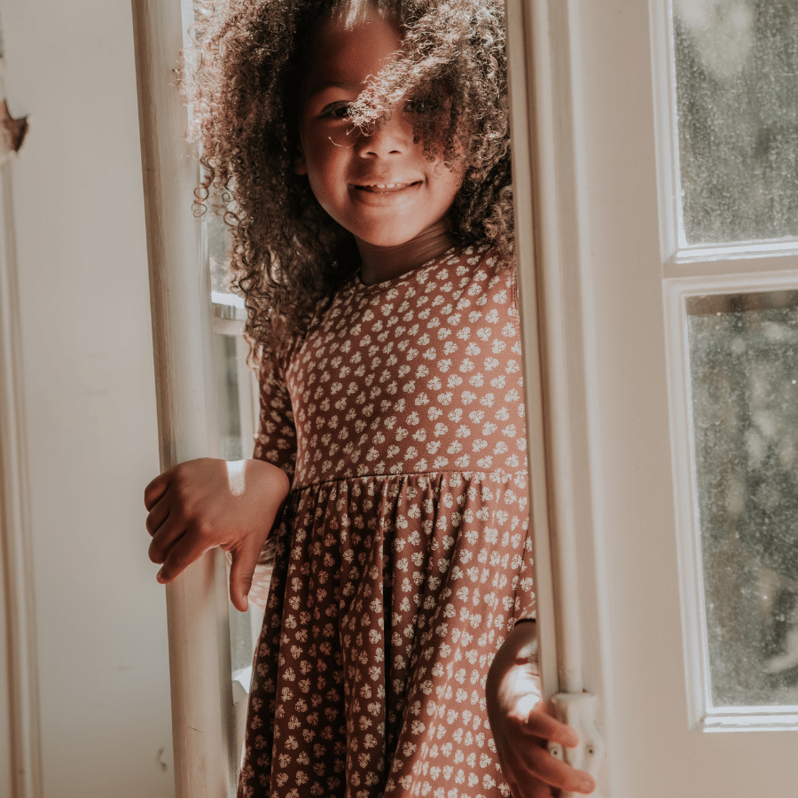 The Printed Long Sleeve Dress -  Rustic Floral