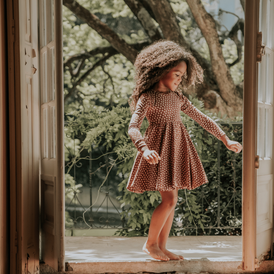 The Printed Long Sleeve Dress -  Rustic Floral