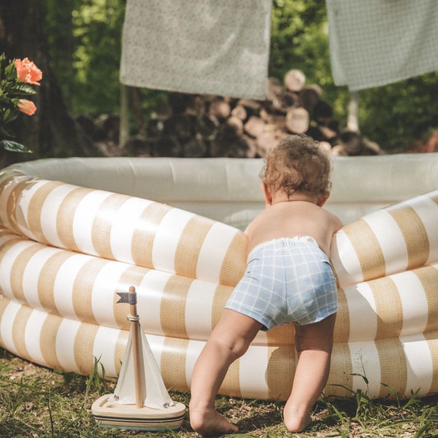 The Printed Swim Short - Blue Grid