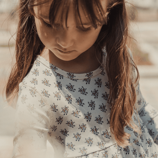 The Printed Long Sleeve Dress - Vintage Rose