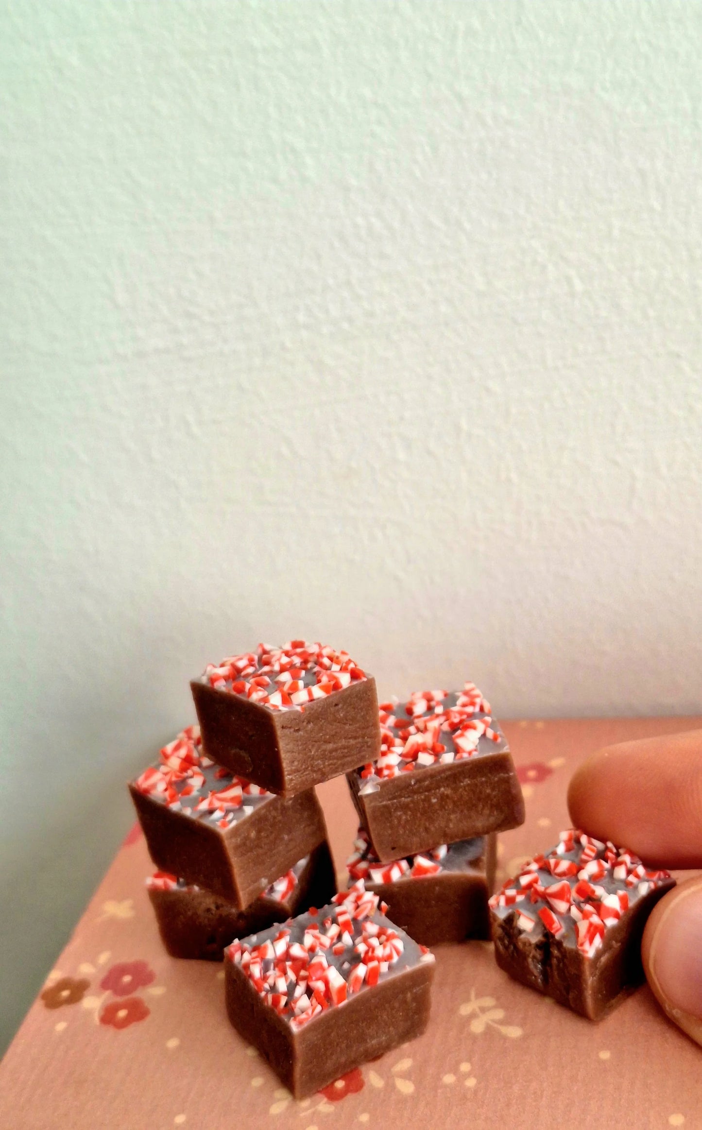 Miniature Peppermint Fudge | Three Pieces