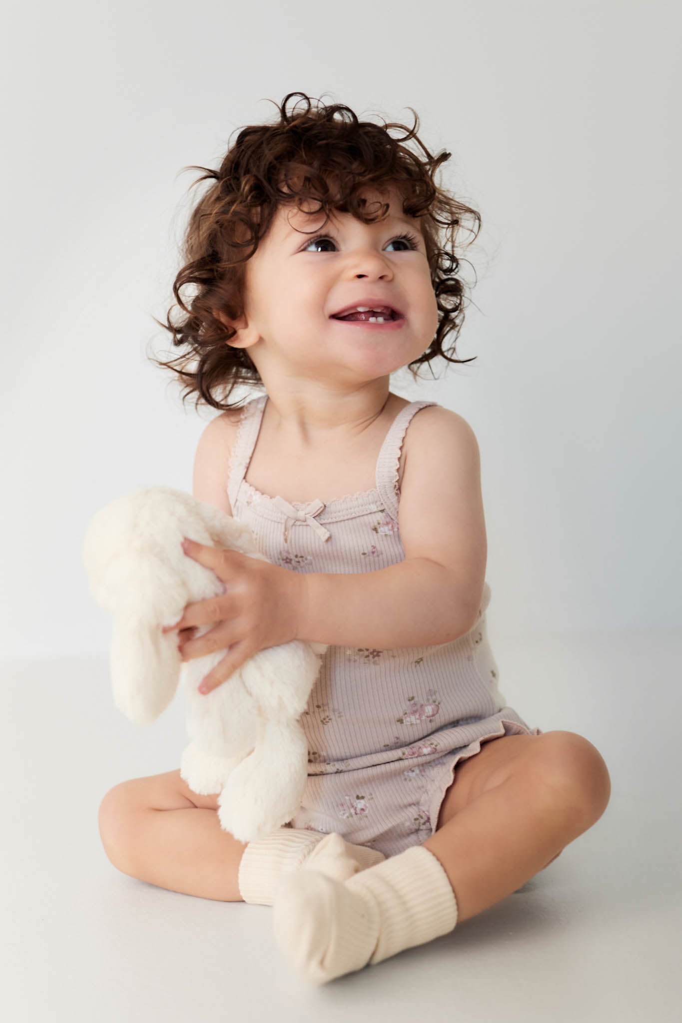 Organic Cotton Fine Rib Frill Bloomer | Petite Fleur Violet 3YR