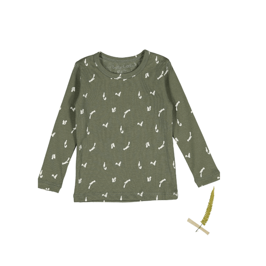 The Printed Long Sleeve Tee -  Squirrel