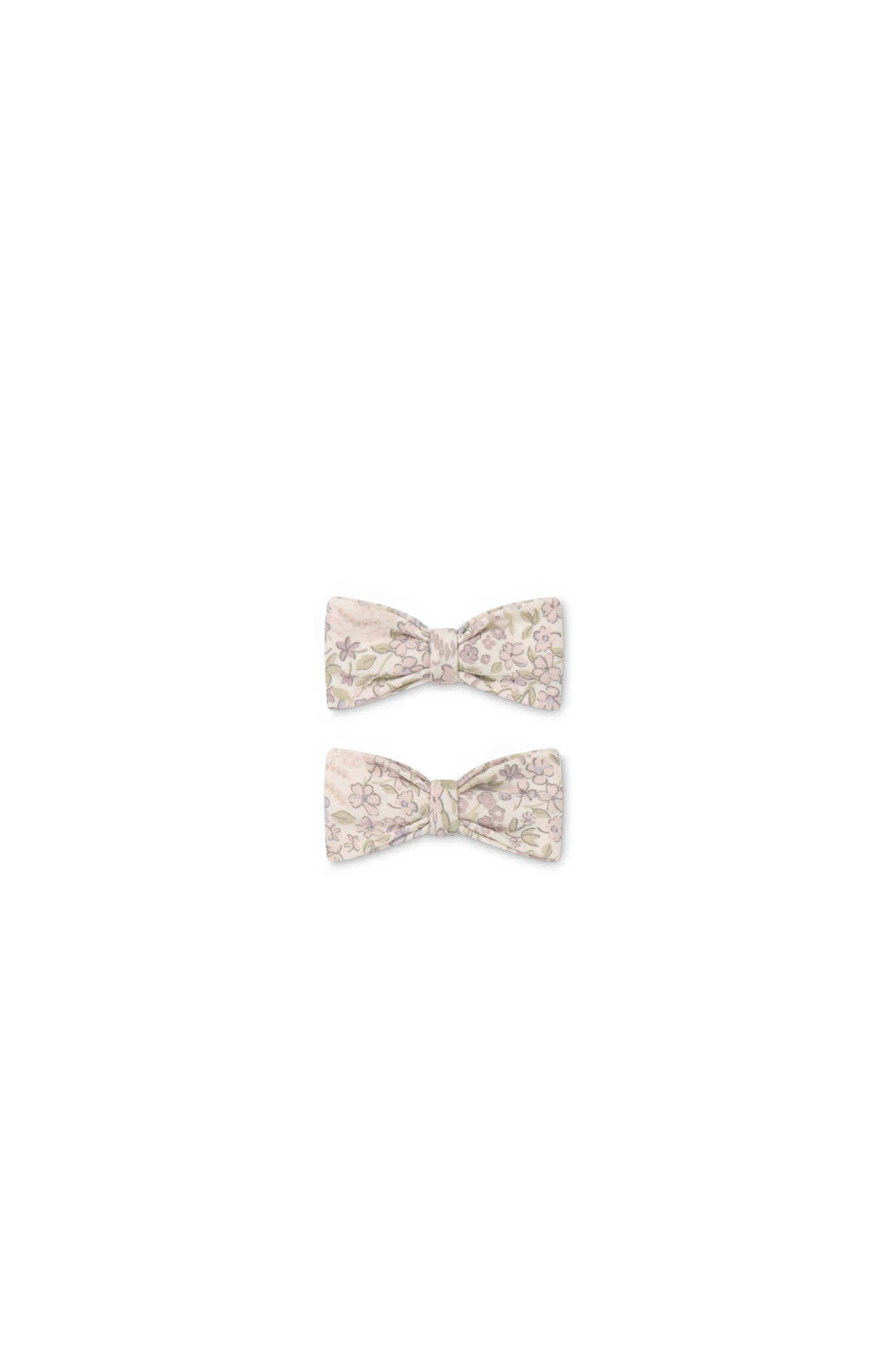 Organic Cotton 2 PK Bow Clip | April Floral Mauve