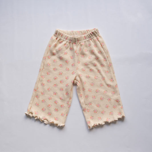 Beige Floral Pants in 3/4YR