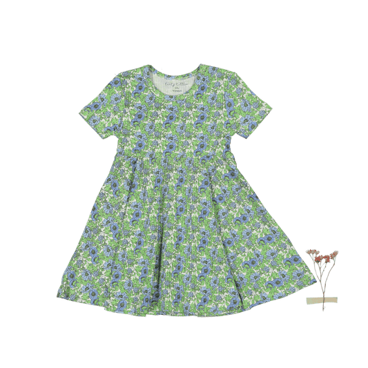 The Printed Short Sleeve Dress - Pansy