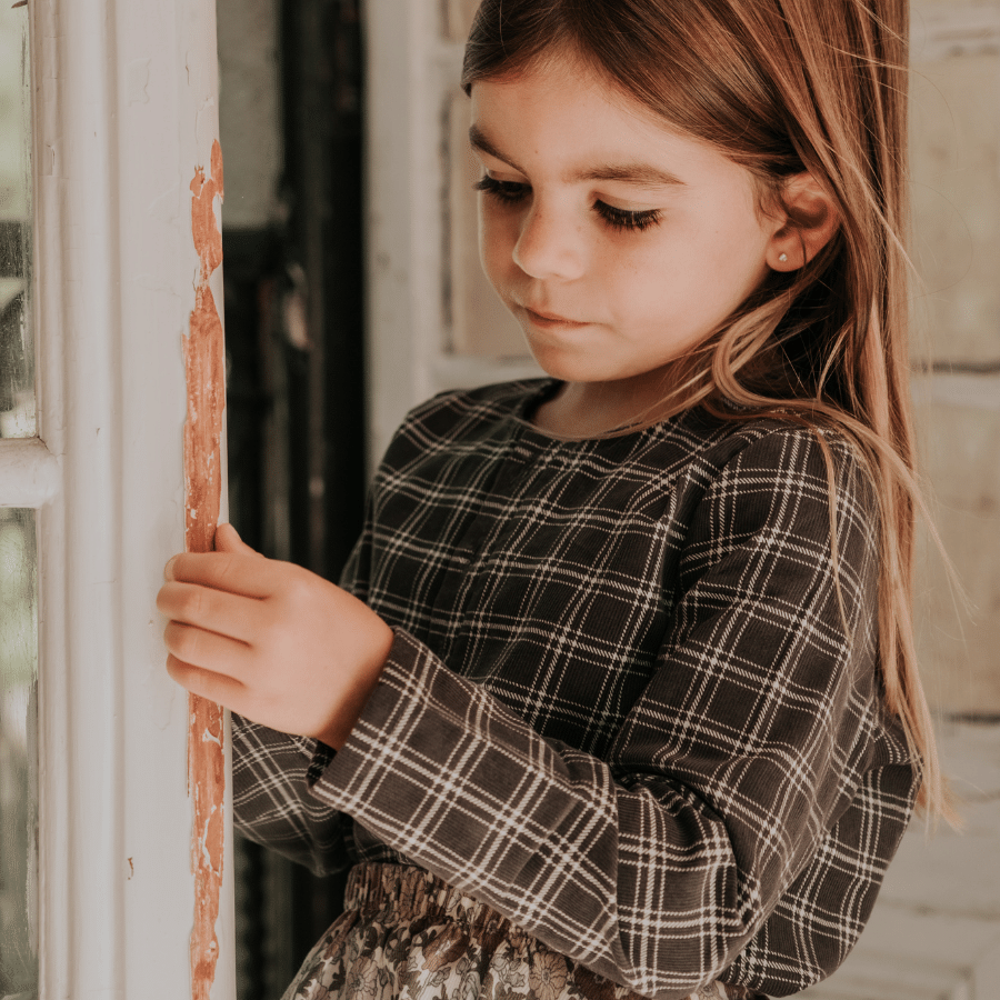 The Corduroy Tunic -  Steel Check