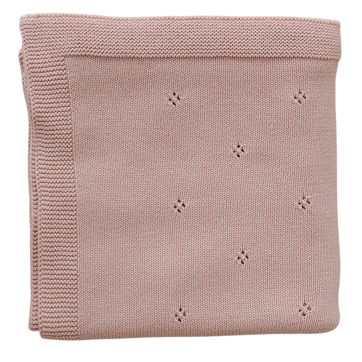 Blush Pink Pointelle Knit Blanket