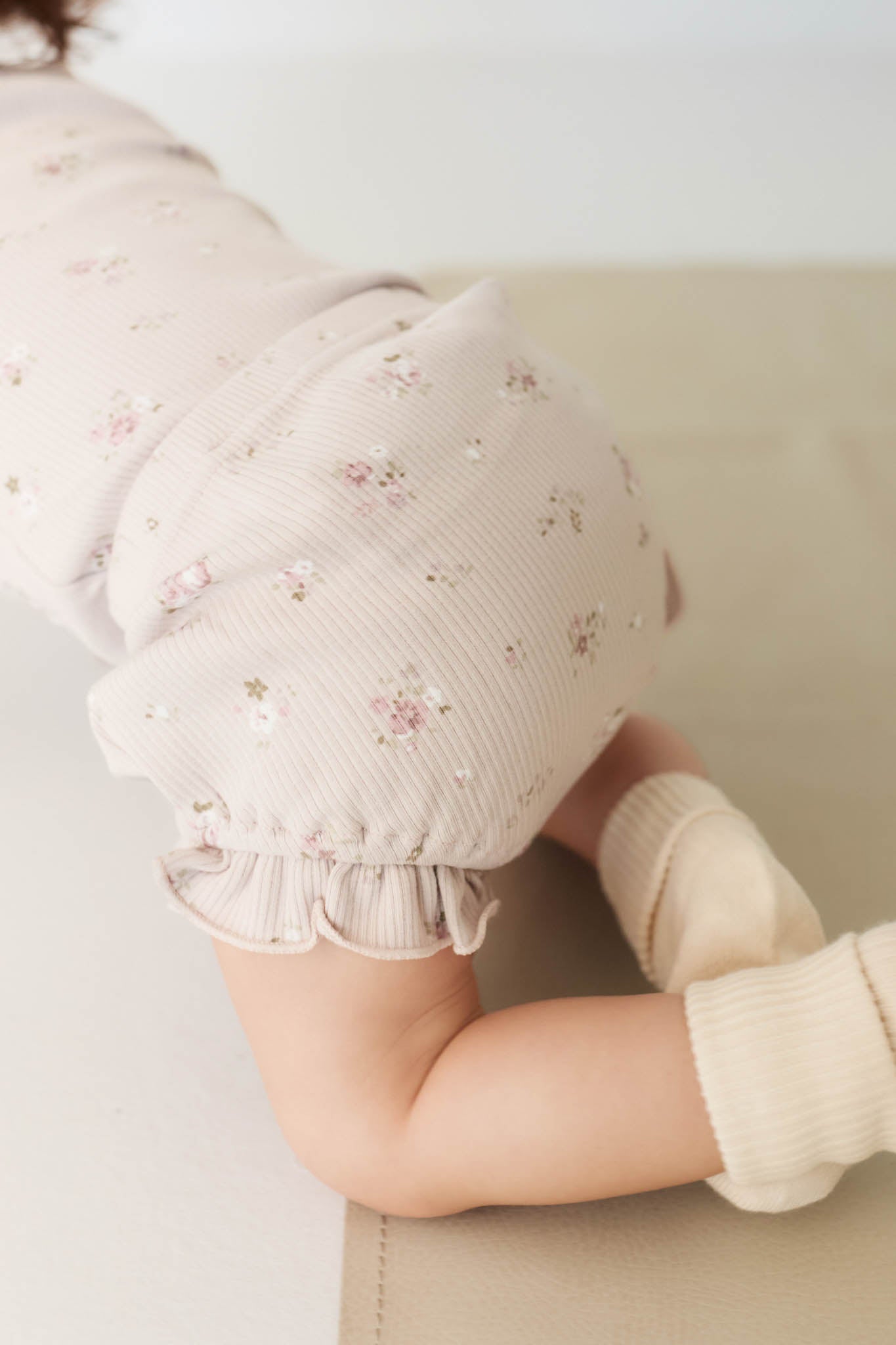 Organic Cotton Fine Rib Frill Bloomer | Petite Fleur Violet 3YR