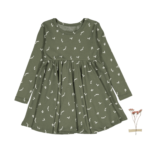 The Printed Long Sleeve Dress -  Squirrel