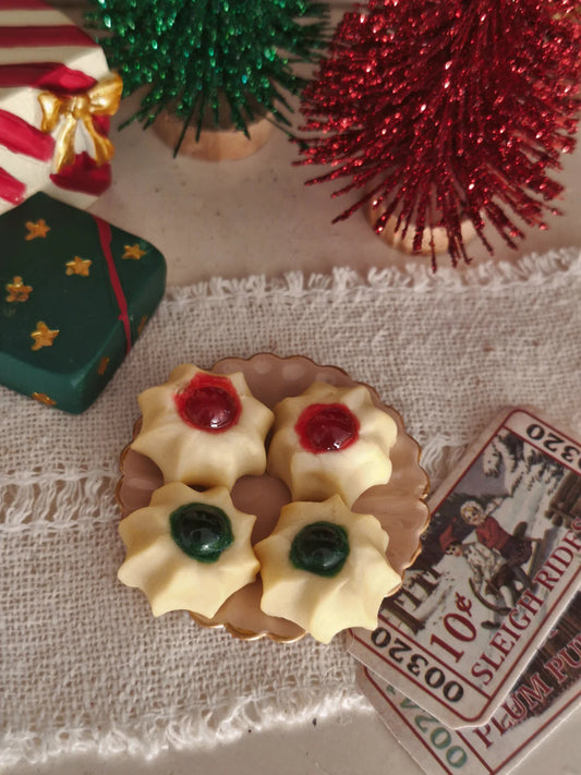 Miniature Old Fashioned Candied Cherry Cookies | Four Pieces