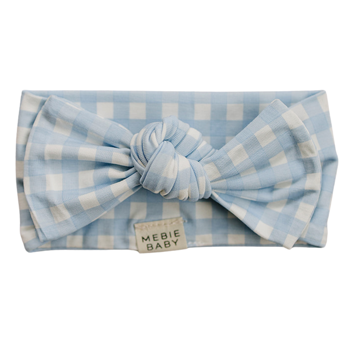 Blue Gingham Bamboo Head Wrap