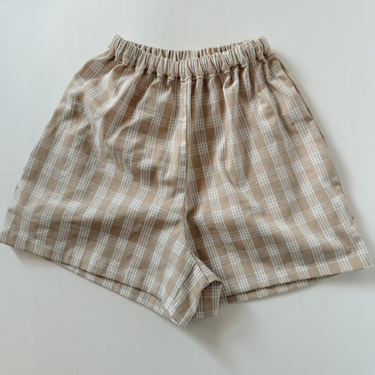 Women’s Beige Palaka Shorts