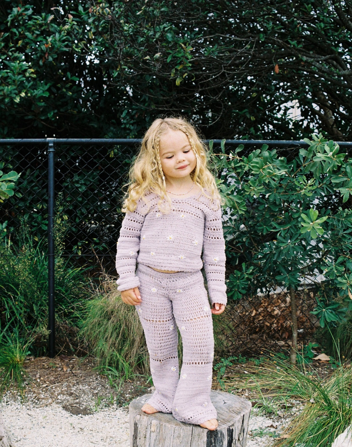 Daisy Long Sleeve Crochet Set | Lavender