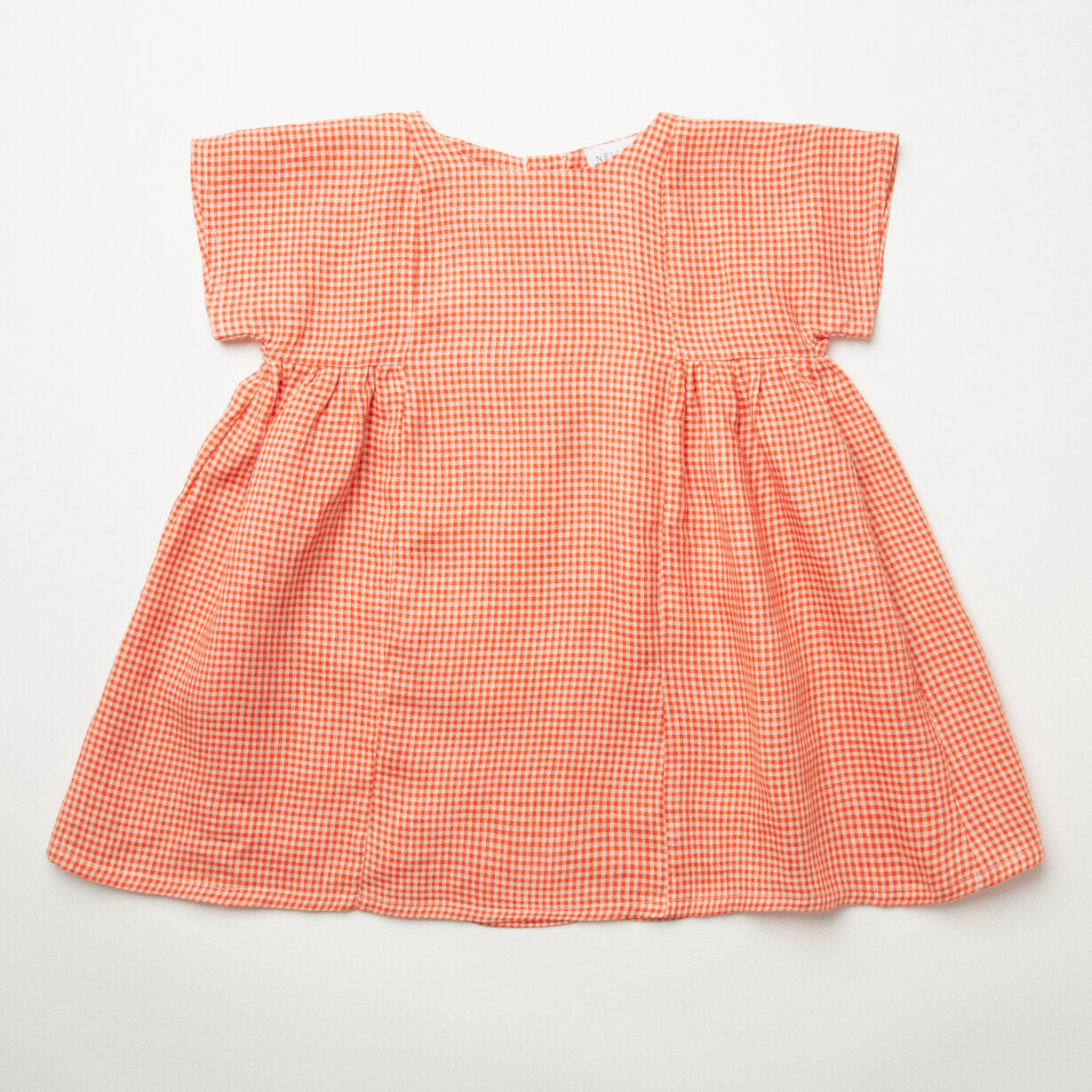 Ring O'Roses Dress| Strawberry & Oat Mini Check Linen