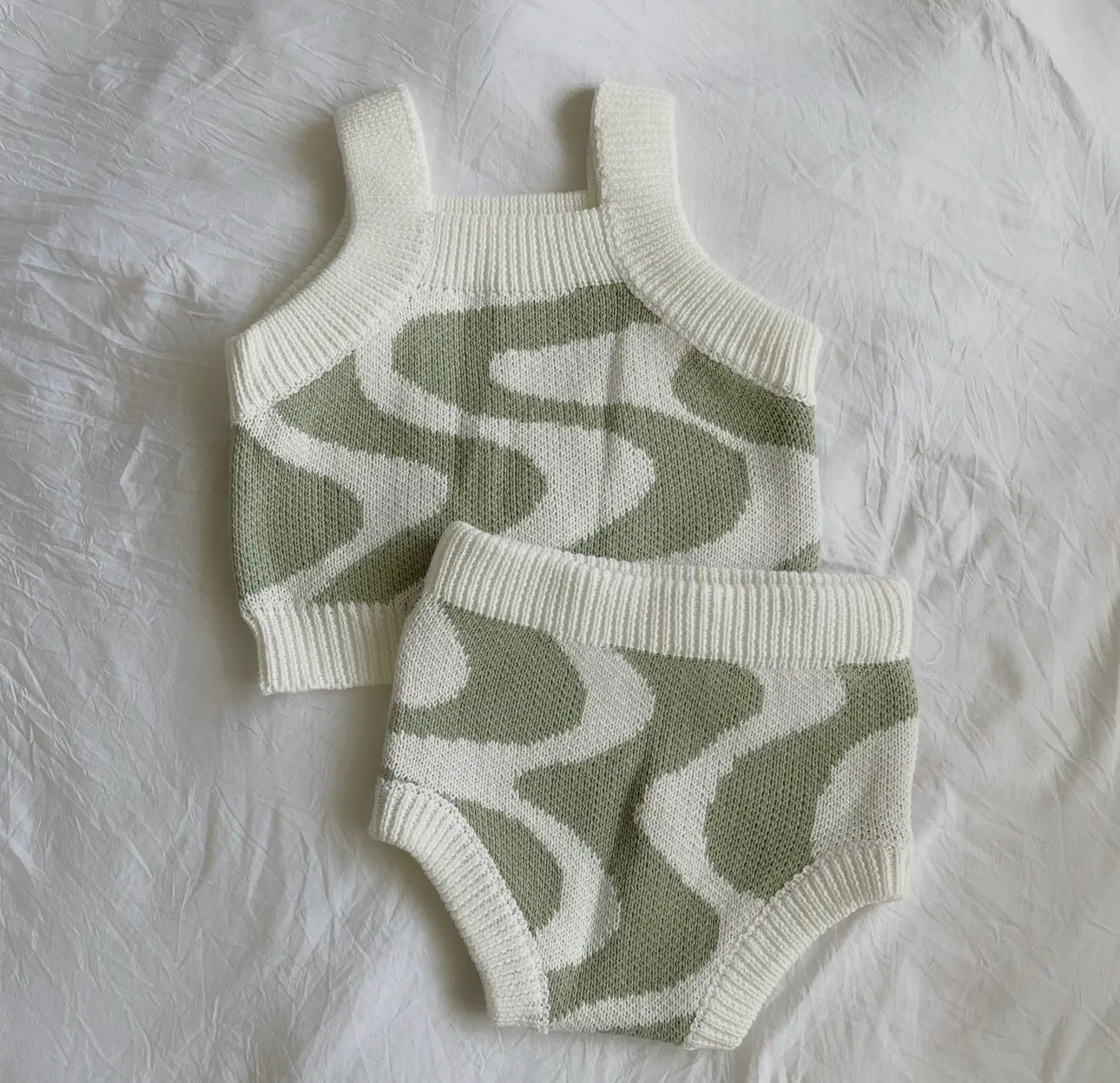 Sage Wavy Bloomer and Top Set