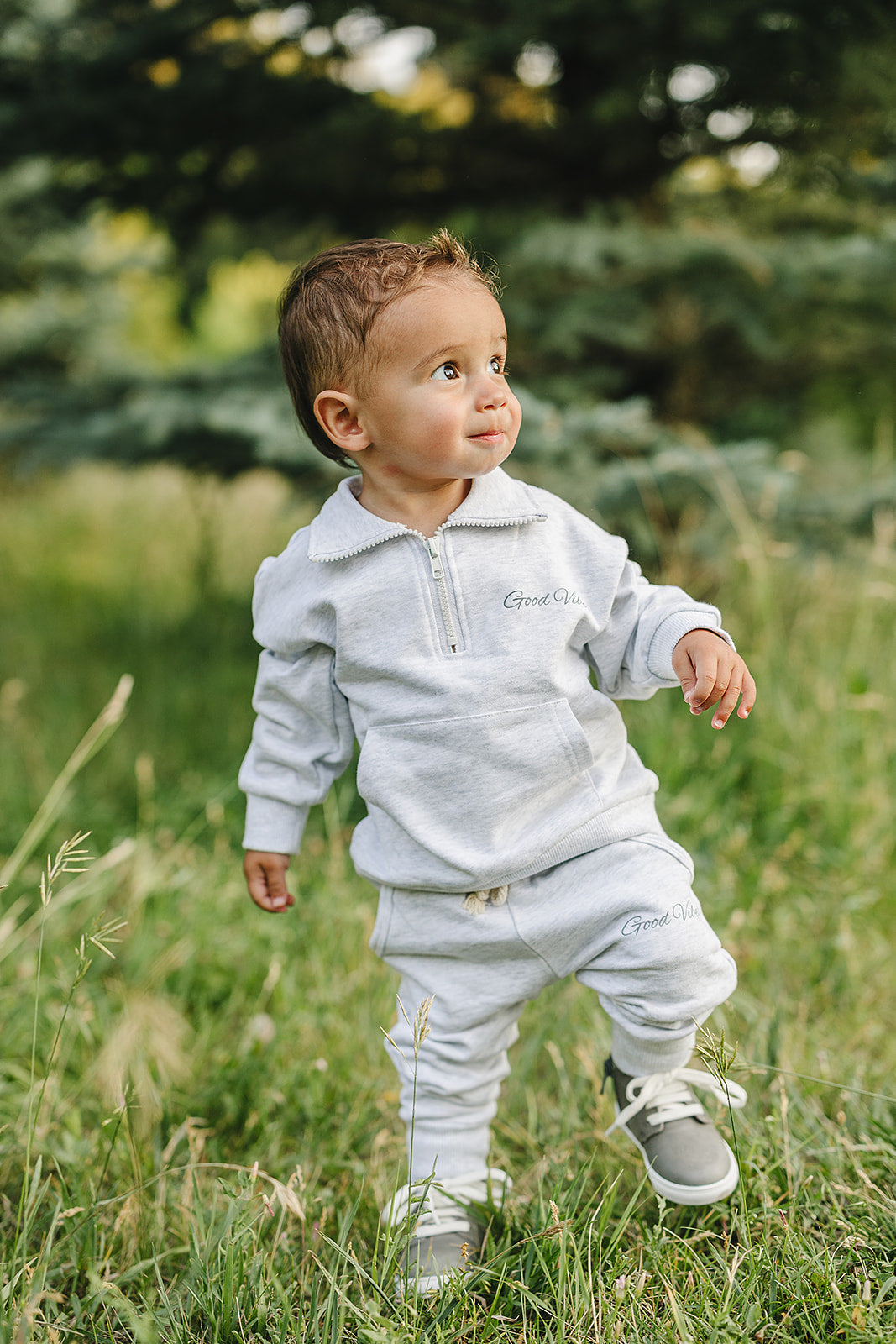 Good Vibes Quarter Zip French Terry Set