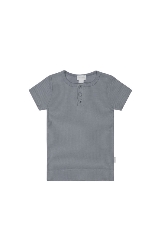 Organic Cotton Modal Henley Tee - Finch