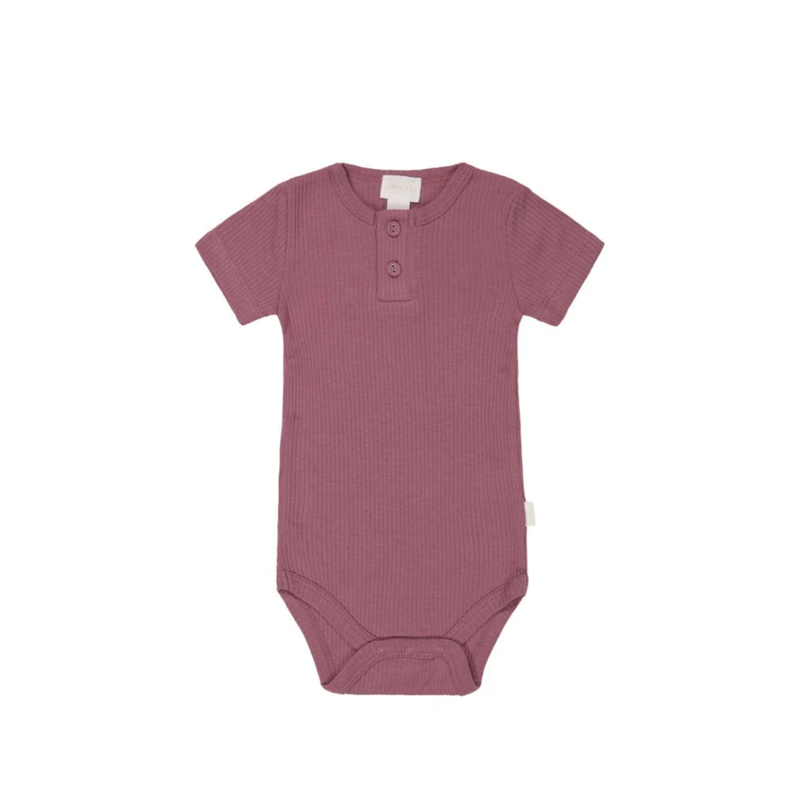 Organic Cotton Modal Darcy Rib Tee Bodysuit - Rosette | 6-12M