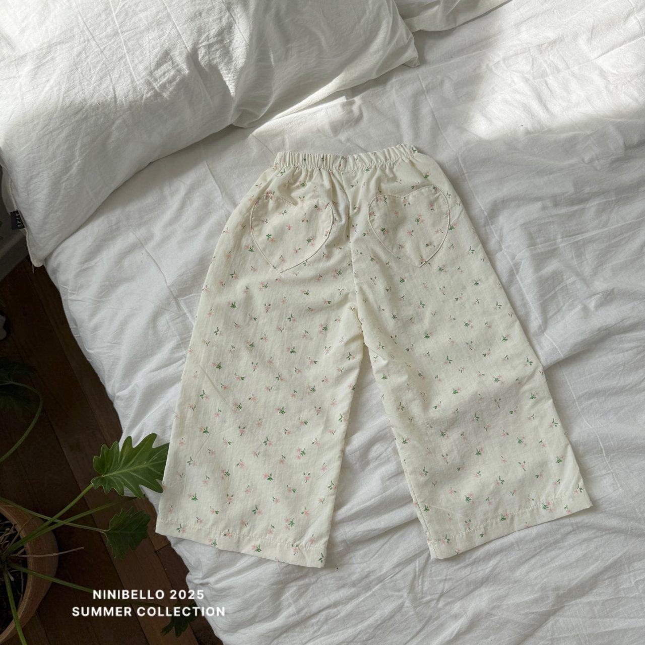 Floral Pants with Heart Pockets