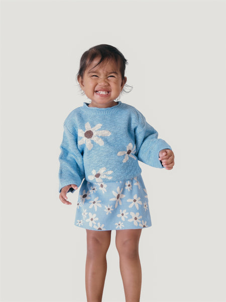 Wild Flower Knit Skirt | Sky – Ka Pepe Olu'olu by Zoe Jay